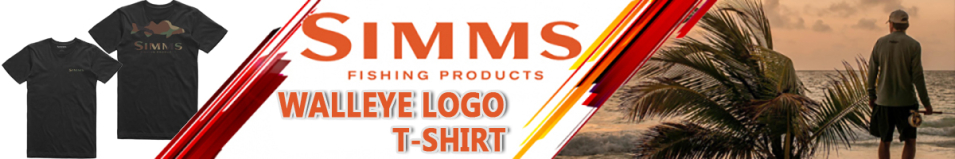 Simms Walleye Logo T-Shirt, Black