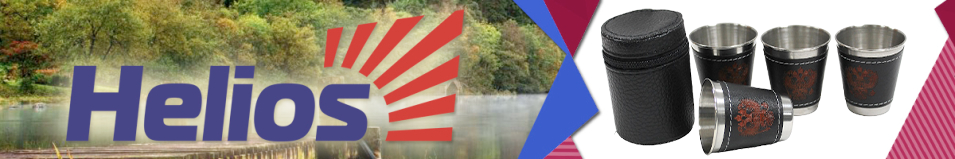 Набор стопок 75мл (герб в коже) Helios (HS-2023-PM-14A)