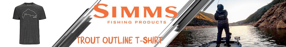Simms Trout Outline T-Shirt, Charcoal Heather