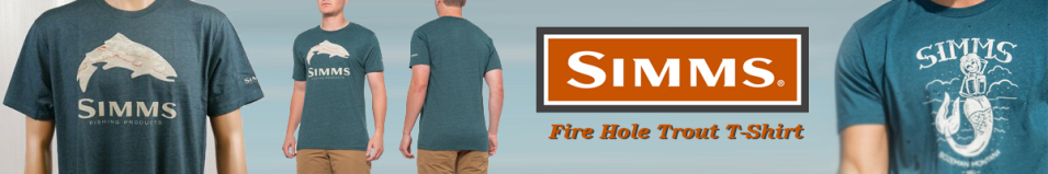 Simms Fire Hole Trout T-Shirt Dark Teal Heather