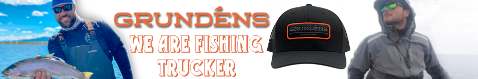 Grundens We Are Fishing Trucker, Solid Black