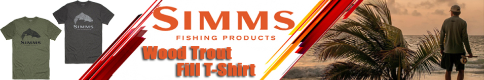 Simms Wood Trout Fill T-Shirt, Charcoal Heather