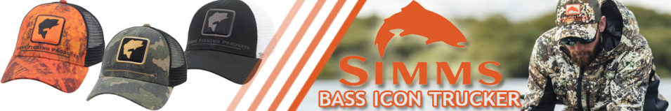 Simms Bass Icon Trucker Velocity Print Orange