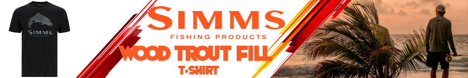 Simms Wood Trout Fill T-Shirt, Black