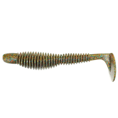 Виброхвост Reins Fat Bubbling Shad 4" цв. #009 Green Pumpkin All Stars
