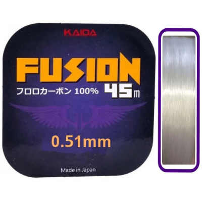 Леска Kaida Fusion 100% FluoroCarbon прозрачная 45м 0,51мм