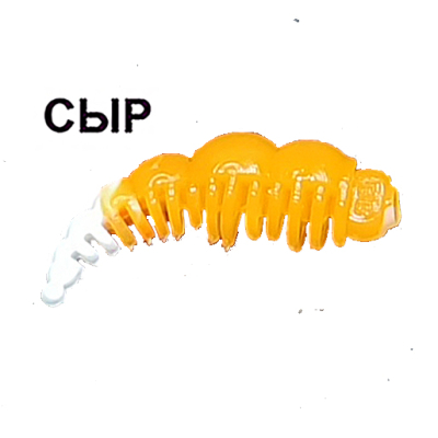 Силиконовая приманка Boroda Baits Larva Double Color цв. Оранжевый/Белый,  аттр. Сыр.