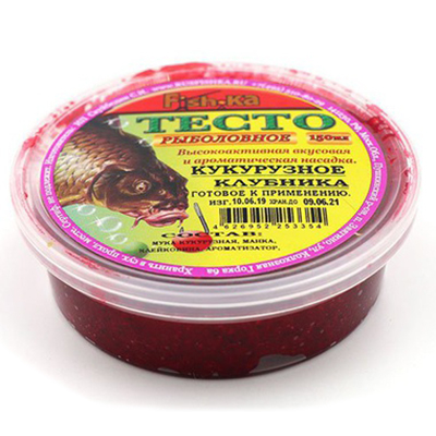 Тесто (готовое) "Fish.ka" КУКУРУЗНОЕ клубника 150мл