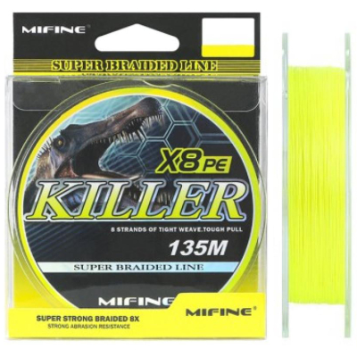 Леска плетёная Mifine Killer X8 PE 135m 50008-18
