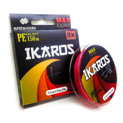 Шнур плетеный Shii Saido Ikaros 8X, L-150 м, d-0,08 мм, test-3,3 кг, light pink