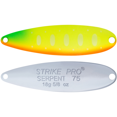 Блесна колеблющаяся Strike Pro Serpent Treble 65H, 65 мм, 18 гр, Тройник, цвет: A178S Lemon Mat Tige