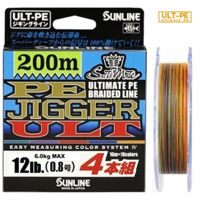 Шнур плетеный Sunline PE Jigger ULT (4braid) 200m #2.0/35lb 
