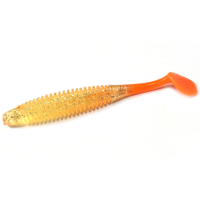 Силиконовая приманка Boroda Baits Mirage 90мм цвет НЕОН Лимонный/Ярко-оранжевый (NEON Lemon/Fire Orange)