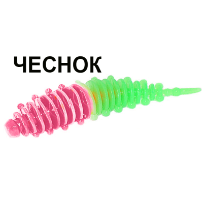 Мягкая приманка Boroda Baits Ayra Double Color цв. Ярко-розовый/Зелёный, аттр. Чеснок, 8 шт./уп.