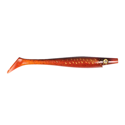 Силиконовая приманка Strike Pro Pig Shad Jr, 200 мм, 50 гр, цвет: Red Motoroil Pike UV