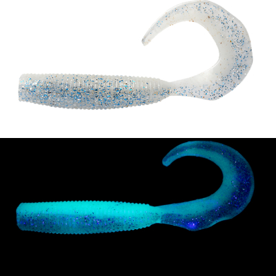 Силиконовая приманка Daiwa Bait Junkie 4" Grub цв. WHITE WASH GLOW