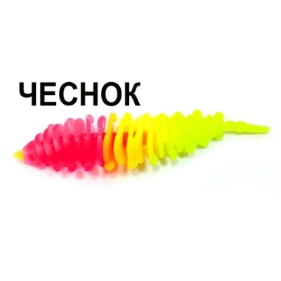 Мягкая приманка Boroda Baits Ayra Double Color цв. Ярко-розовый/Лимон, аттр. Чеснок, 8 шт./уп.