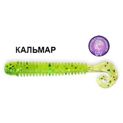 Силиконовая приманка Crazy Fish Active Slug 3" 30-70-20-6 кальмар цв. kiwi (киви)