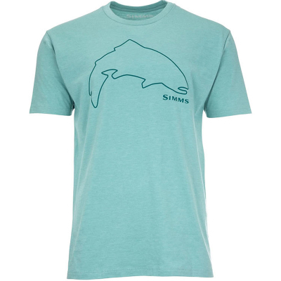 Футболка Simms Trout Outline T-Shirt, Oil Blue Heather, S
