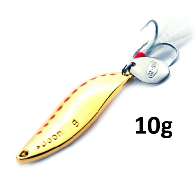 Блесна GT-BIO Leech 10гр, золото с красным, тройник ST-41