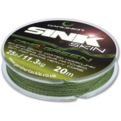 Поводковый материал Gardner Sink Skin 15lb 20m Green XSINK15G