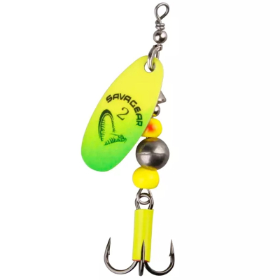 Блесна вращающаяся Savage Gear Caviar Spinner #3 Sinking цв. Fluo Yellow Chartreuse (арт.42313)