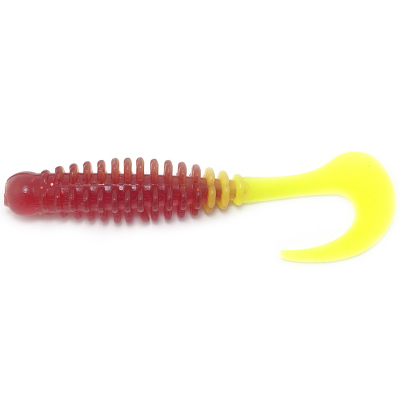 Силиконовая приманка Boroda Baits Phantom 85 mm ГРАНАТ/ЛИМОН (Garnet/Lemon)