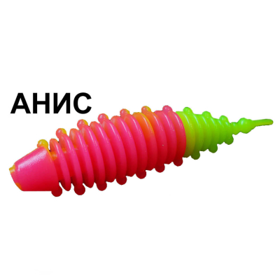 Мягкая приманка Boroda Baits Ayra Magnum цв. Ярко-розовый/Шартрез, аттр. Анис, 5 шт./уп.