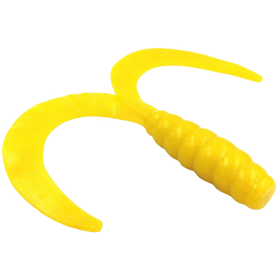 Хвост двойной твистерный CWC Miuras Mouse Big 26см 75гр. цвет желтый с блестками 1шт