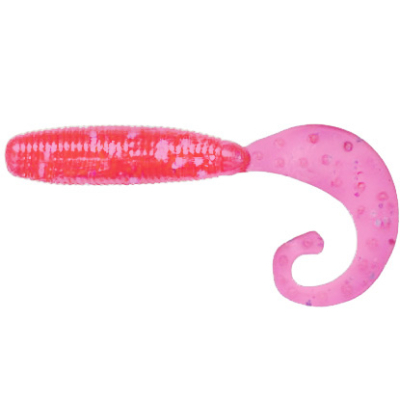Силиконовая приманка Reins Fat G Tail Grub 4" цв. 128 Glow Bubblegum Silver