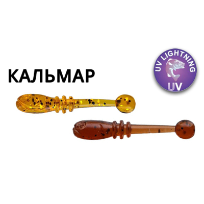 Силиконовая приманка Crazy Fish Whitebait 0.8" 16-20-9/57-6 кальмар цв. caramel (карамель) / amber (янтарь)