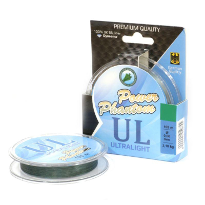 Шнур Power Phantom 6x, UltraLight, 105м, зеленый, 0,08мм, 3,6кг