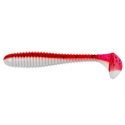 Силиконовая приманка Helios Catcher 3,55"/9 см Red & White 5шт. (HS-2-003)