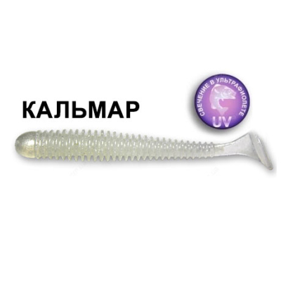 Силиконовая приманка Crazy Fish Vibro Worm 3-5-5-6 кальмар цв. pearl (перламутр)