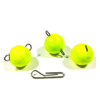 Груз Чебурашка (спорт) разборная-желтая застёжка 0,8мм, вес - 2,0гр. (чрж-020)