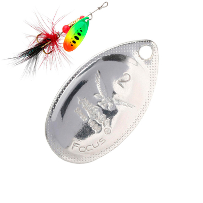 Блесна вращающаяся Mikado Focus №5 - серебро состаренное