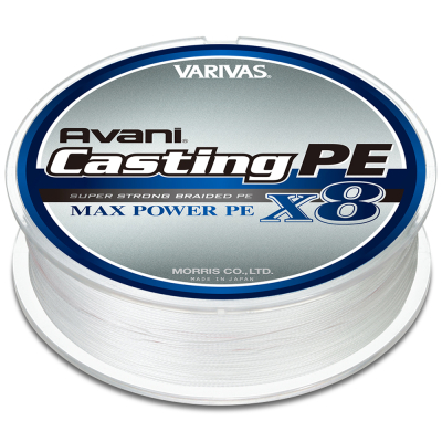 Леска плетеная Varivas Avani Casting PE Max Power x8 [White Base Marking Line] 400m #6 (85lb)