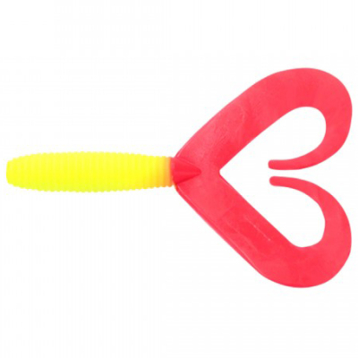Силиконовая приманка Yaman Pro Loop-Two 5" цвет #06 - Chartreuse/red (уп.5 шт)