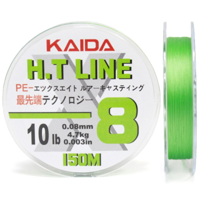 Плетёный шнур Kaida HT Line X8 L.Green 150м 0,25мм 80lb
