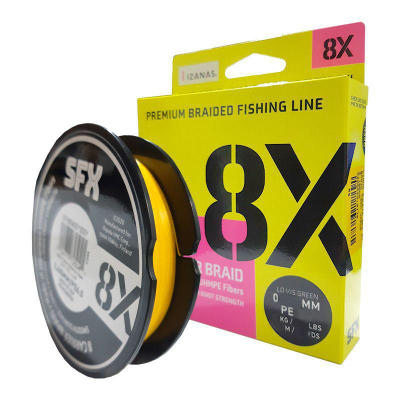Леска плетеная Sufix SFX 8X 135м желтая 0.33 мм 25.6 кг PE 4
