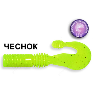 Силиконовая приманка Crazy Fish Powertail 4-7-6-5 чеснок цв. chartreuse (шартрез)