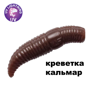 Силиконовая приманка Crazy Fish MF Baby Worm 1.2" 65-30-100-7-EF креветка+кальмар цв. 100