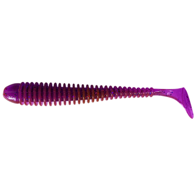 Силиконовая приманка Pike Hunter Ribbed Worm 4.0" 10 см. #002 Pink Lox (UV)