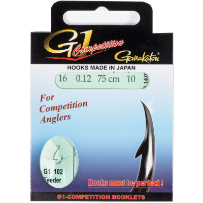 Крючки с поводком Gamakatsu Booklet Feeder G1-102 разм. 14-0.12мм 75см 10шт.