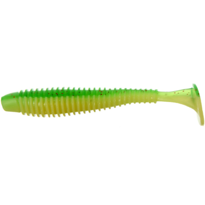 Силиконовая приманка Flagman Mystic Fish Fat 3,8" цвет #1527 Lime Lime Chartre (3шт)