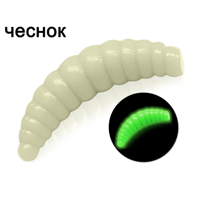 Силиконовая приманка Microfishing Magott 1,9" - 8шт #13 Фосфор (светонакопитель) Чеснок