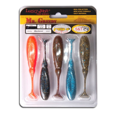 Мягкая приманка Lucky John Pro Series Mister Greedy 3.9" цв. MIX2