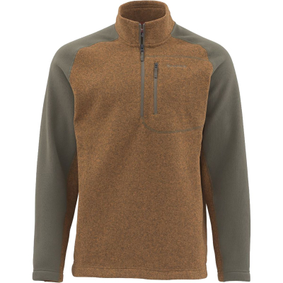 Пуловер Simms Rivershed Sweater Quarter Zip, L, Saddle Brown