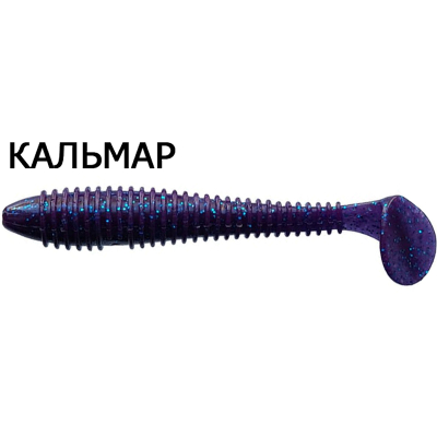 Силиконовая приманка Crazy Fish Vibro Fat 4" 14-100-99-6 кальмар цв. grape 