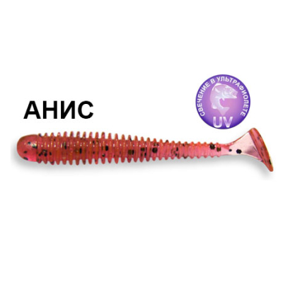 Силиконовая приманка Crazy Fish Vibro Worm 3-50-13-1 анис цв. purple pepper (пурпурный перец)